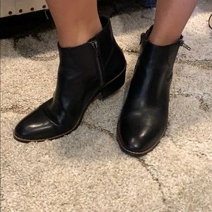 Coach black leather booties